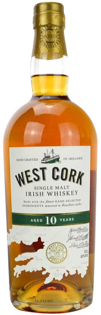 West Cork 10 Jahre Single Malt Whiskey mit Glas